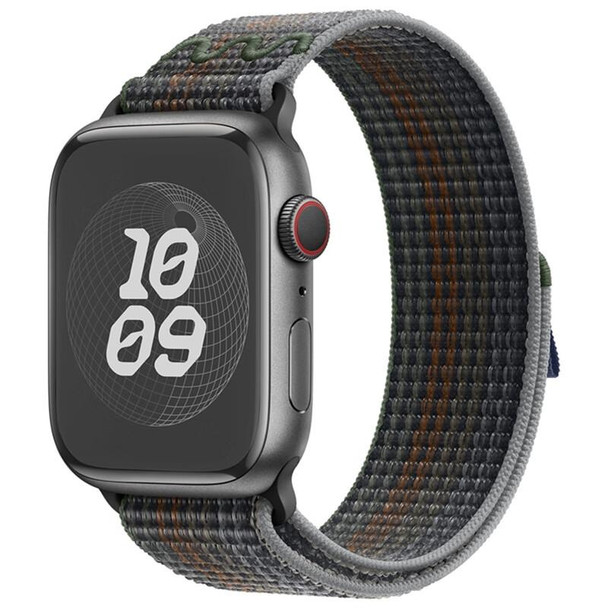 For Apple Watch Series 7 45mm Loop Nylon Watch Band(Midnight)