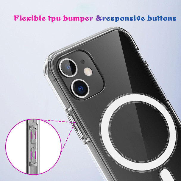 Magsafe Case Simple Magnetic Ring All-inclusive Clear Crystal Acrylic PC +TPU Shockproof Case - iPhone 11(Transparent)