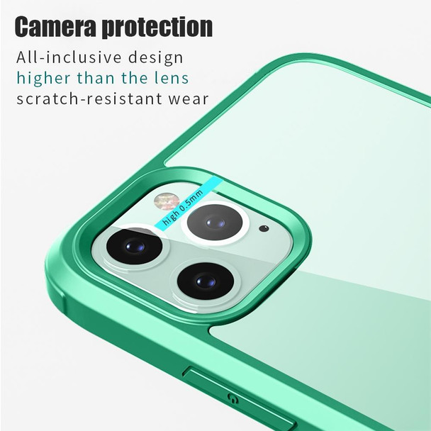 Double-sided Plastic Glass Protective Case - iPhone 11 Pro Max(Mint Green)