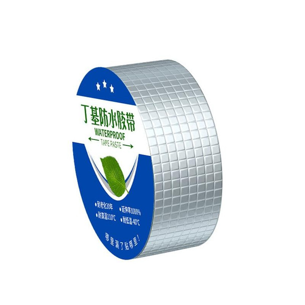 1.2mm Thickness Butyl Waterproof Tape Self-Adhesive Aluminum Foil Tape, Width x Length: 5cm x 10m