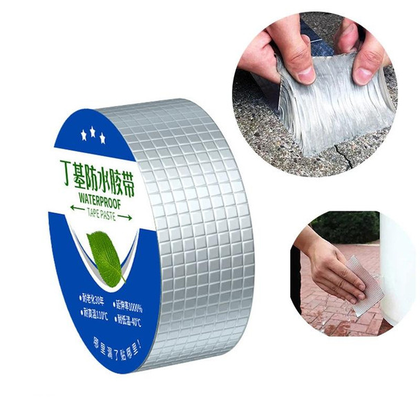 1.2mm Thickness Butyl Waterproof Tape Self-Adhesive Aluminum Foil Tape, Width x Length: 15cm x 5m