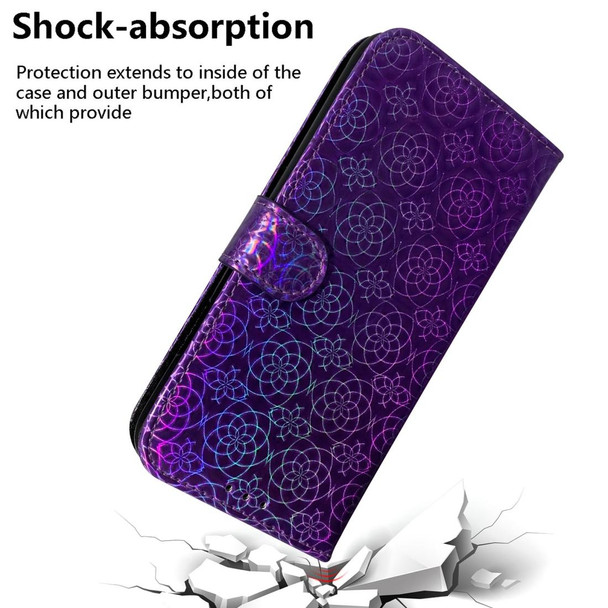 iPhone 11 Solid Color Colorful Magnetic Buckle Horizontal Flip PU Leather Case with Holder & Card Slots & Wallet & Lanyard(Purple)