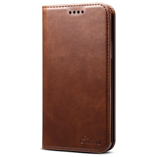 Suteni Calf Texture Horizontal Flip Leather Case with Holder & Card Slots & Wallet for iPhone 11(Brown)