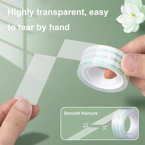 6 Rolls Width 1.2cm x Length 15m Deli Small High Viscosity Office Transparent Tape Student Stationery Tape