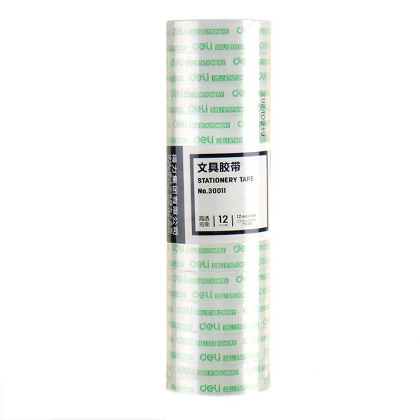 12 Rolls Width 1.2cm x Length 12.8m Deli Small High Viscosity Office Transparent Tape Student Stationery Tape