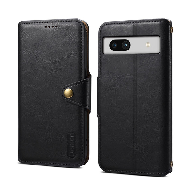 For Google Pixel 7a Denior Cowhide Texture Wallet Style Leather Phone Case(Black)