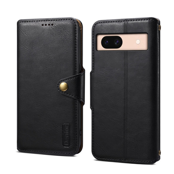 For Google Pixel 8a Denior Cowhide Texture Wallet Style Leather Phone Case(Black)