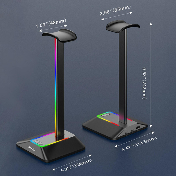 New Bee Dual Output Colorful Headset Display Rack HUB Expansion Headphone Holder, Color: Z9 Without Extended Interface Silver