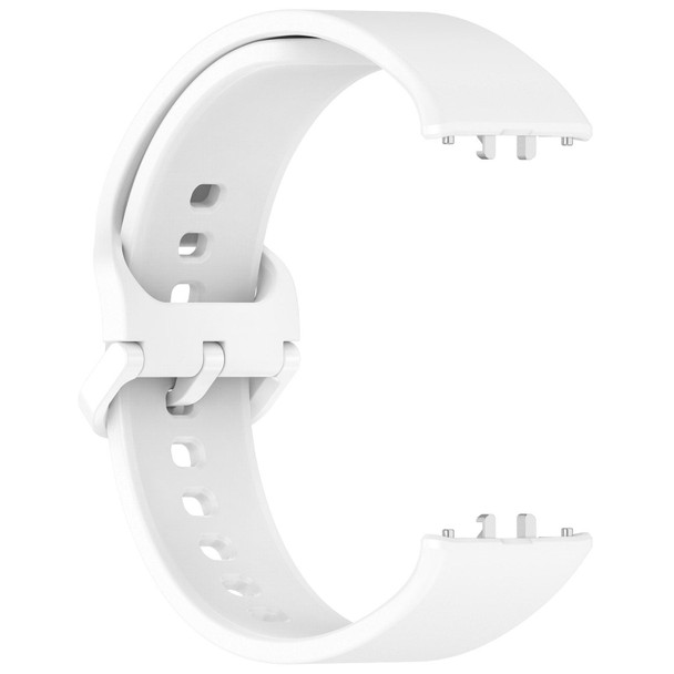 For Samsung Galaxy Fit 3 SM-R390 Solid Color Buckle Silicone Watch Band(White)