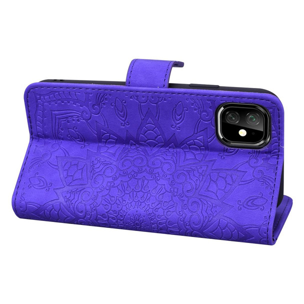 Calf Pattern Double Folding Design Embossed Leatherette Case with Wallet & Holder & Card Slots for iPhone 11 Pro Max (6.5 inch)(Purple)