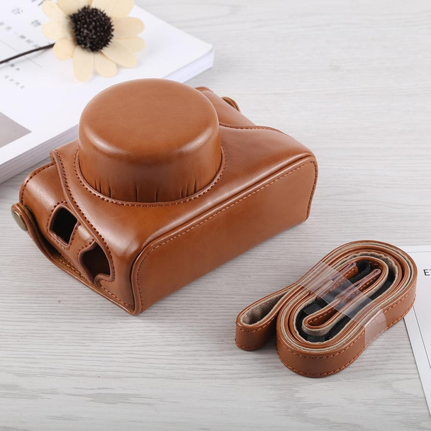 Full Body Camera PU Leather Case Bag with Strap for Fujifilm X100F (Brown)