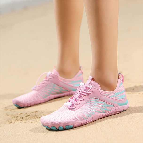 Womens Girls Water Shoes Quick Dry Aqua Socks Barefoot Beach Shoes Comfort Swim Sneakers, Size: 41(Pink)