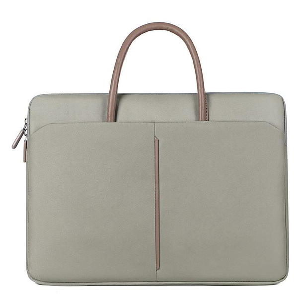 14 -14.6 Inch Oxford Cloth Laptop Bag Mens Womens Briefcase with PU Handle(Gray Green)