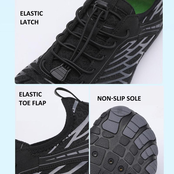 Mens Boys Water Shoes Quick Dry Aqua Socks Barefoot Beach Shoes Comfort Swim Sneakers, Size: 44(Black Blue)