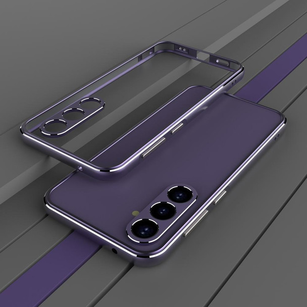 For Samsung Galaxy S23 FE 5G Aurora Series Lens Protector + Metal Frame Phone Case(Purple)