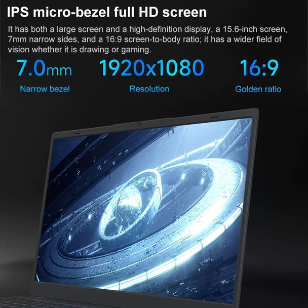 AK15U 15.6 inch Ultrathin Laptop, 16GB+256GB, Windows 10 Intel Processor N95 Quad Core(Dark Grey)