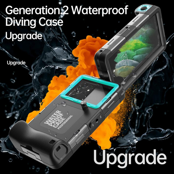 Diving Shell Gen2 Upgrade IP68 Waterproof Phone Case(Black Blue)