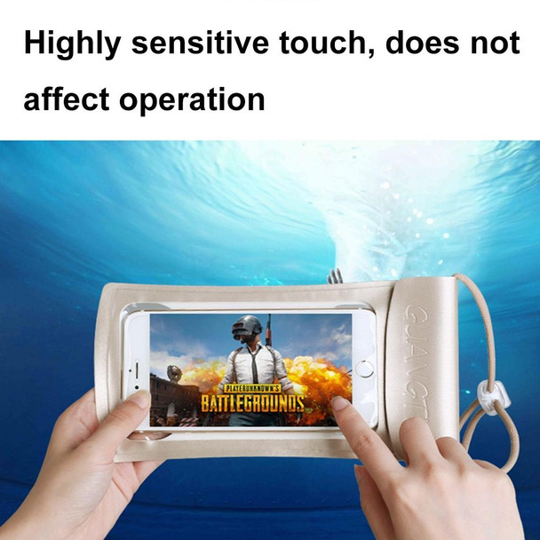 TPU Transparent Touch Screen Phone 30m Waterproof Bag Outdoor Rafting Phone Case(Water Blue)