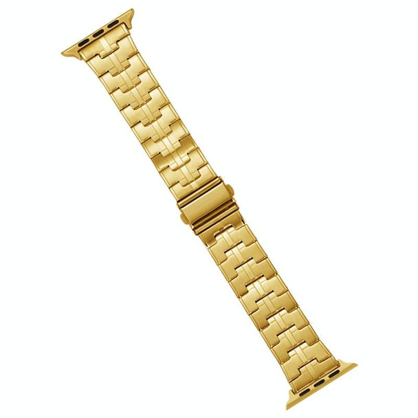 For Apple Watch SE 2023 40mm Stainless Steel Watch Band(Gold)
