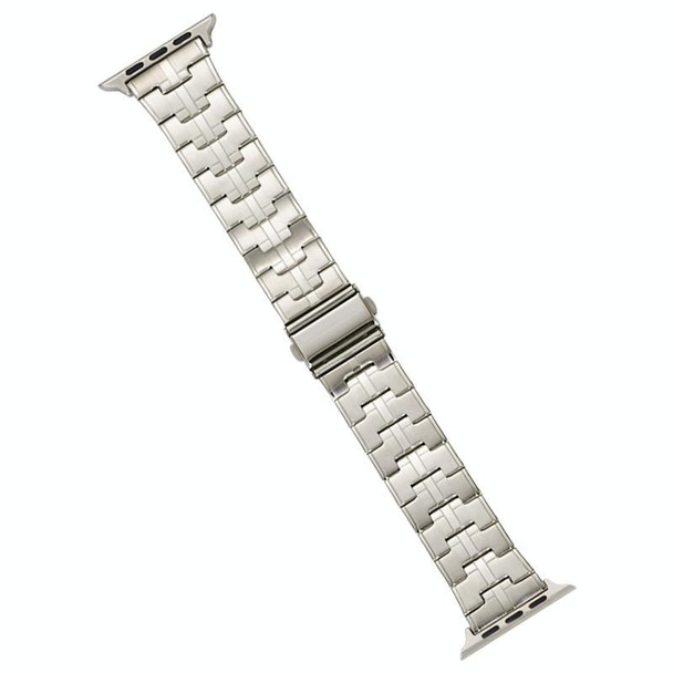 For Apple Watch SE 2023 44mm Stainless Steel Watch Band(Starlight)