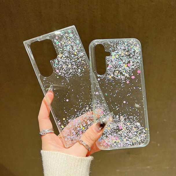 For Samsung Galaxy S21+ 5G Dreamy Star Glitter Epoxy TPU Phone Case(Transparent)