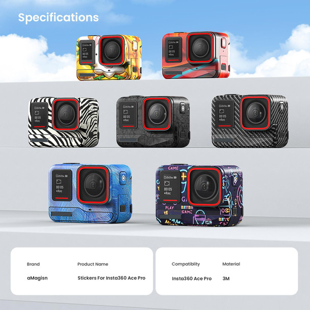 For Insta360 Ace Pro aMagisn Body Sticker Sports Camera Accessories(Carbon Fiber)