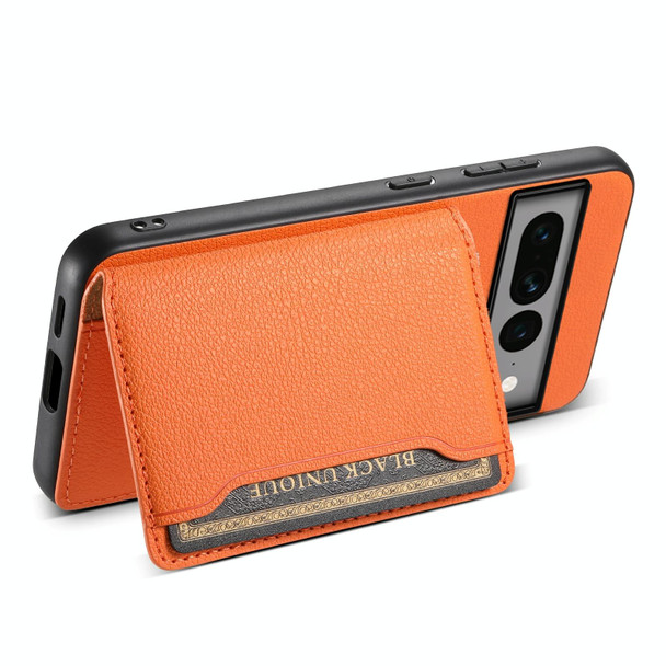 For Google Pixel 7 Pro 5G Calf Texture Card Bag Design Full Coverage Phone Case(Orange)