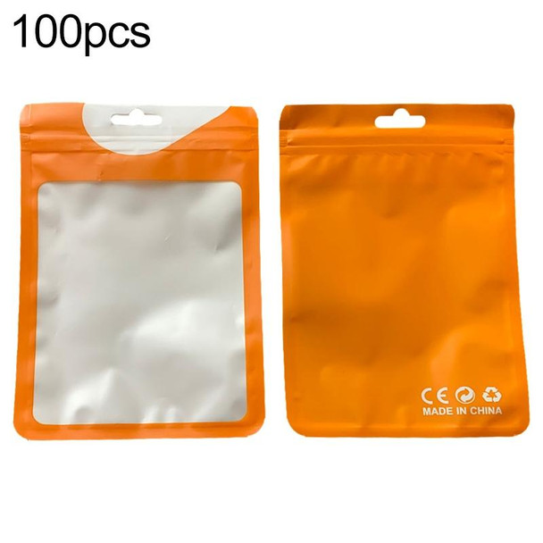 100pcs / Pack Pearlized Translucent CPP Plastic Packaging Ziplock Bag, Size:10.5x15cm(Orange)