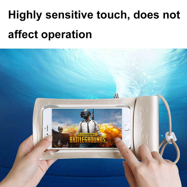 TPU Transparent Touch Screen Phone 30m Waterproof Bag Outdoor Rafting Phone Case(Silver)