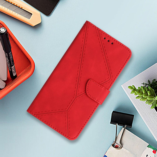 For OnePlus Nord CE4 Stitching Embossed Leather Phone Case(Red)