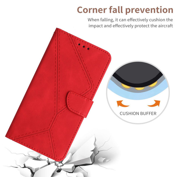 For OnePlus Nord CE4 Stitching Embossed Leather Phone Case(Red)