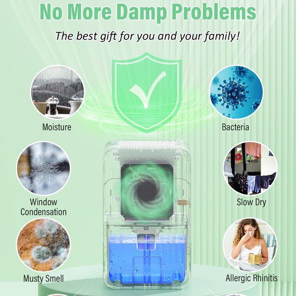 1500ml Semiconductor Dehumidifier with Automatic Defrost Function, Timer, Sleep Mode JP Plug