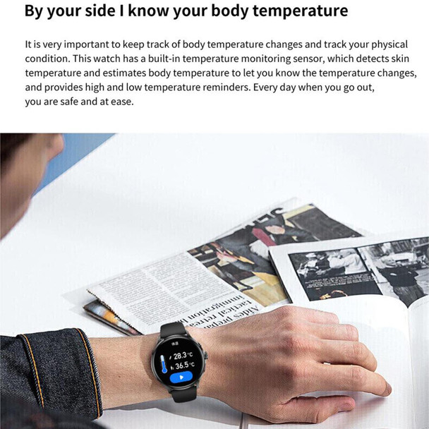 QS80 1.39 inch BT5.2 Smart Sport Watch, Support Bluetooth Call / Sleep / Blood Oxygen / Temperature / Heart Rate / Blood Pressure Health Monitor(Grey)