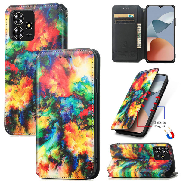 For ZTE Blade A73 5G CaseNeo Colorful Magnetic Leather Phone Case(Colorful Cloud)