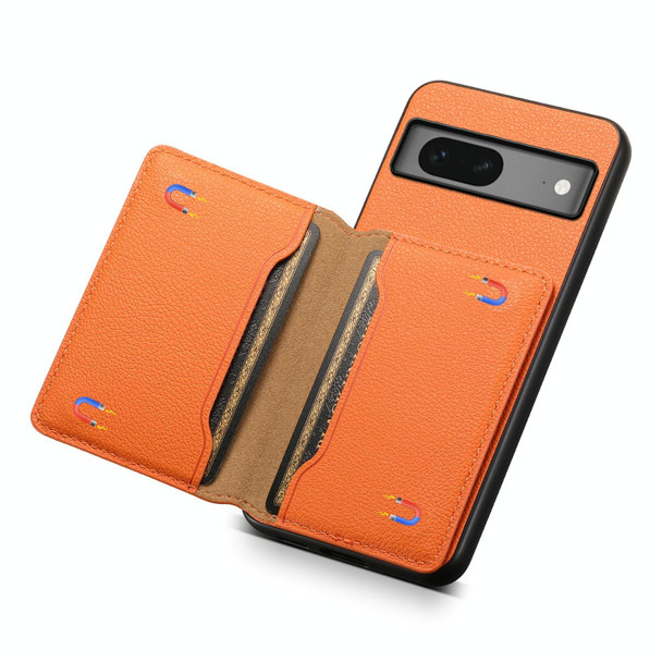 For Google Pixel 7 5G Calf Texture Card Bag Design Full Coverage Phone Case(Orange)