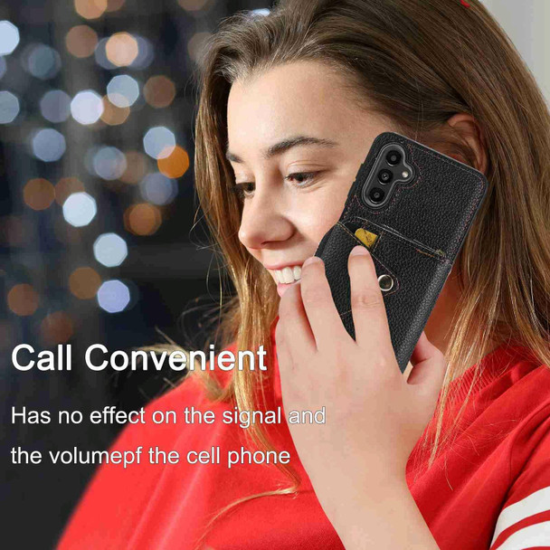 For Samsung Galaxy A24 Crossbody Zipper Card Bag RFID Anti-theft Phone Case(Black)