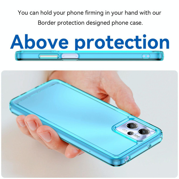 For Motorola Moto G23 Candy Series TPU Phone Case(Transparent Blue)