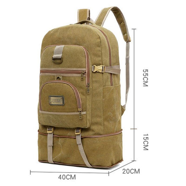 LIJIEBAO Outdoor Shoulder Bag Canvas Durable Travel Backpack Men Retro Casual Computer Bag(Dark Grey)