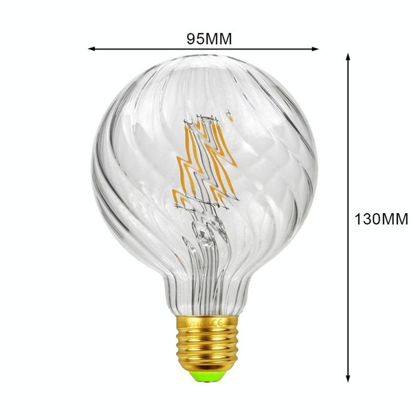 E27 Screw Port LED Vintage Light Shaped Decorative Illumination Bulb, Style: G95 Oblique Transparent(110V 4W 2700K)