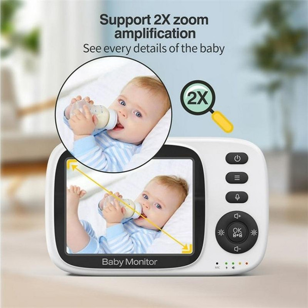 MC632A 2 Way Voice Talk Temperature Monitoring Baby Camera 3.2 inch Screen Baby Monitor(UK Plug)