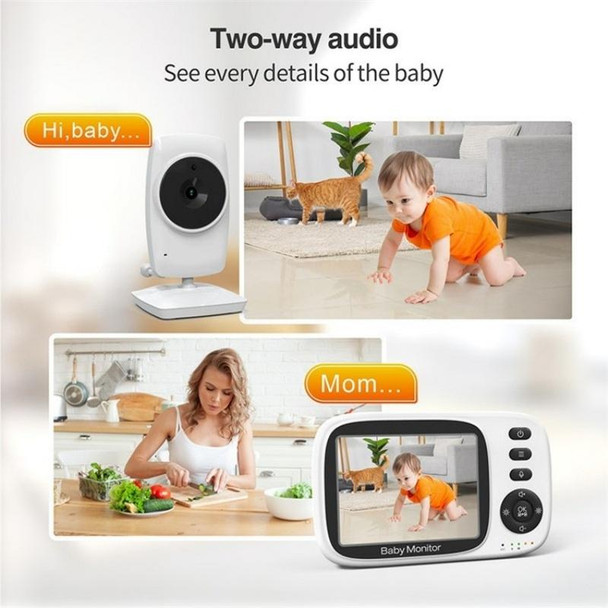 MC632A 2 Way Voice Talk Temperature Monitoring Baby Camera 3.2 inch Screen Baby Monitor(US Plug)