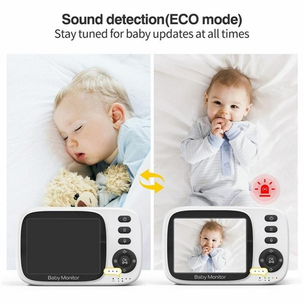 MC632A 2 Way Voice Talk Temperature Monitoring Baby Camera 3.2 inch Screen Baby Monitor(EU Plug)