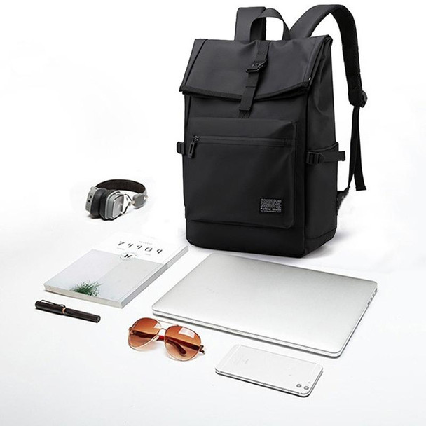 16 Inch Oxford Outdoor Leisure Travel Waterproof Lightweight Backpack Commuter School Bag(Dark Gray)