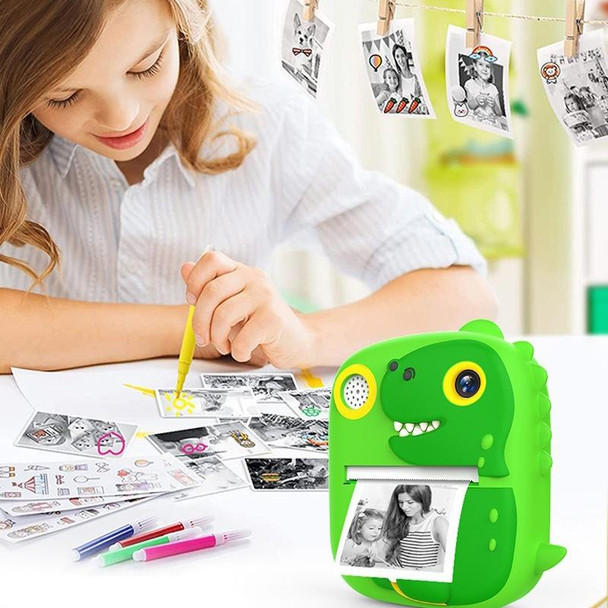 2.4 Inch 1080P HD Instant Printing Camera Children Thermal Printer With 32G TF Card(Green)