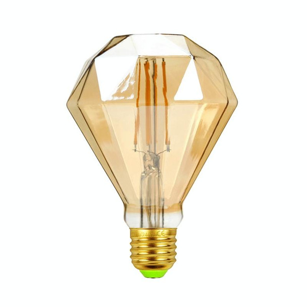 E27 Screw Port LED Vintage Light Shaped Decorative Illumination Bulb, Style: Flat Diamond Gold(110V 4W 2700K)