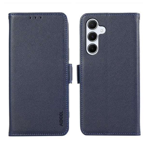 For Samsung Galaxy A15 5G ABEEL Side-Magnetic Litchi Pattern Leather RFID Phone Case(Blue)