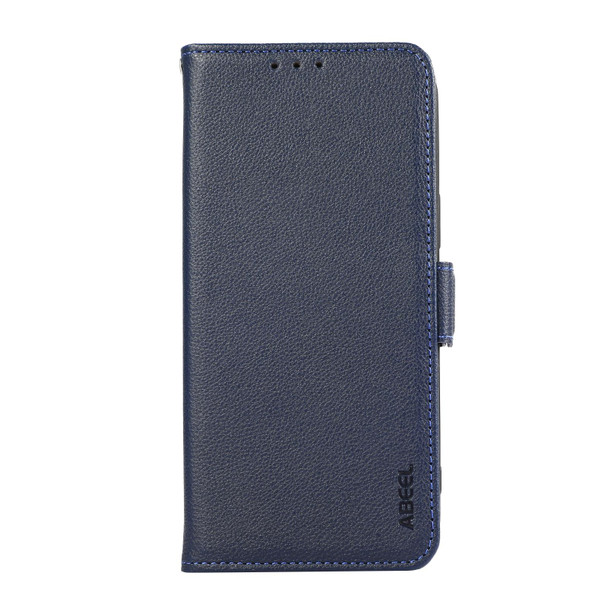 For Samsung Galaxy A52 4G/5G ABEEL Side-Magnetic Litchi Pattern Leather RFID Phone Case(Blue)