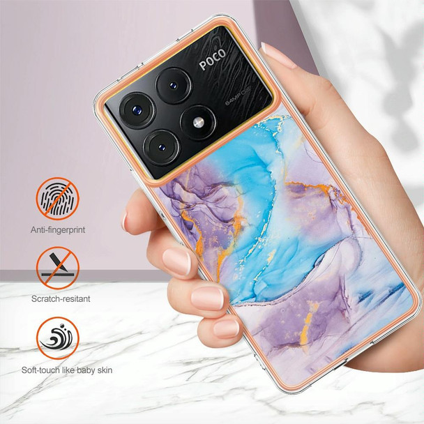 For Xiaomi Redmi K70E Electroplating IMD TPU Phone Case(Blue Marble)