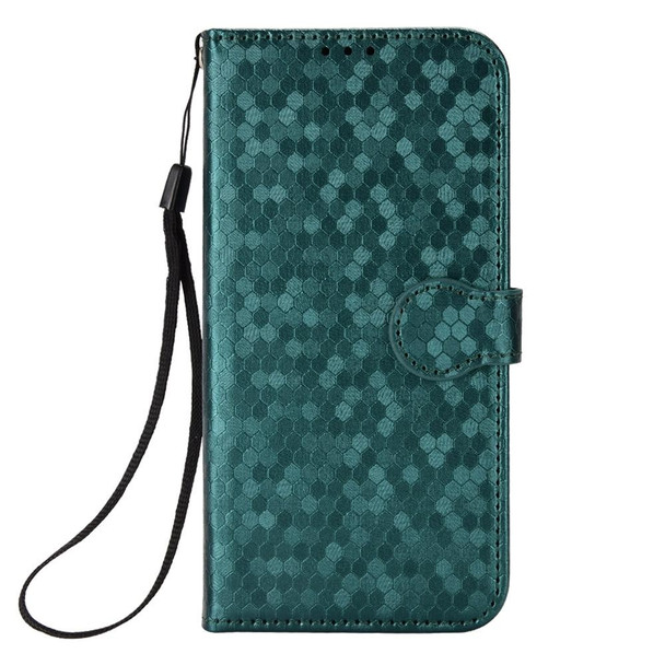 For ZTE Anshin Family A303ZT JP Version Honeycomb Dot Texture Leather Phone Case(Green)