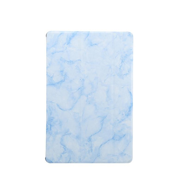 Samsung Galaxy Tab S8+ / Tab S8 Plus / Tab S7 FE / Tab S7+ / T970 Marble Texture Pattern Horizontal Flip Leather Case, with Three-folding Holder & Sleep / Wake-up Function(Blue)